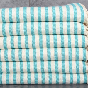 18x40 Inches Petrol Blue Cotton Tea Towel, Wedding Gift, Turkish Towel Hand Towel, Striped Hand Towel, Monogram Hand Towel, Home Gift,