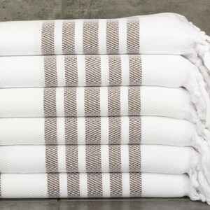 Monogram Hand Towel, Personalized Gift, Herringbone Dish towel, Turkish Tea Towel, 24x36 Inches Dark Brown Cotton Dish towel, Small Towel,