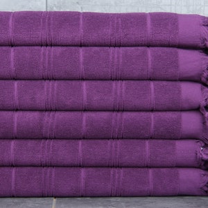 Toalha de prato tecida à mão, Toalha roxa, Toalha listrada, Toalha felpuda, Toalha de banheiro de 18 x 40 polegadas, Toalha de pedido em massa, Toalha de mão com monograma,