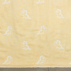 Dinosaur Design Blanket, 48x50 Inches Mustard Cotton Blanket, Custom Blanket, Turkish Blanket, Bedspread, Personalized Wedding Gift,