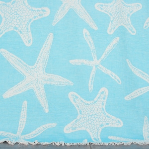 Bachelorette Towel, Turkish Bath Towel, Turquoise Starfish Towel, Patterned Towel, Animal Towel, Print Towel, 40x71 Inches Gift for Him