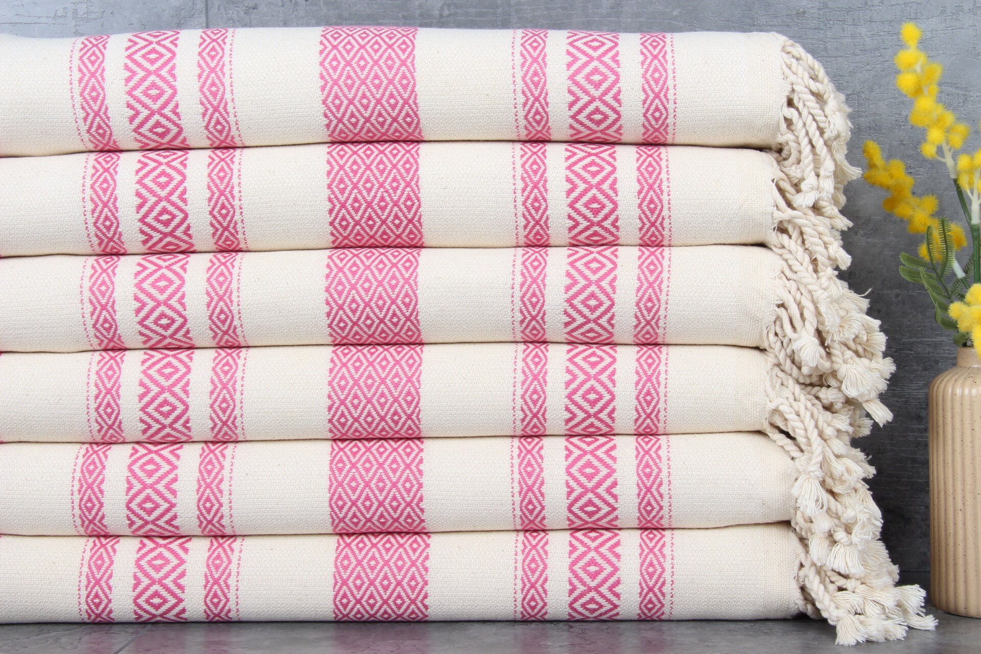 Wedding Gift Towels, Organic Towel, Diamond Towel, 36x71 Inches Embroidered Towel, Bathroom Towel, Fuchsia Towel, Summer Peshtemal,