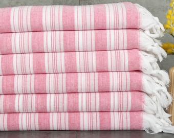 Personalized Towel,  Bridesmaid Gift, Pink Towel, Striped Towel, 40x71 Inches Yoga Mat Towel, Sarong Towel, Spa Towel, Scarf Towel,
