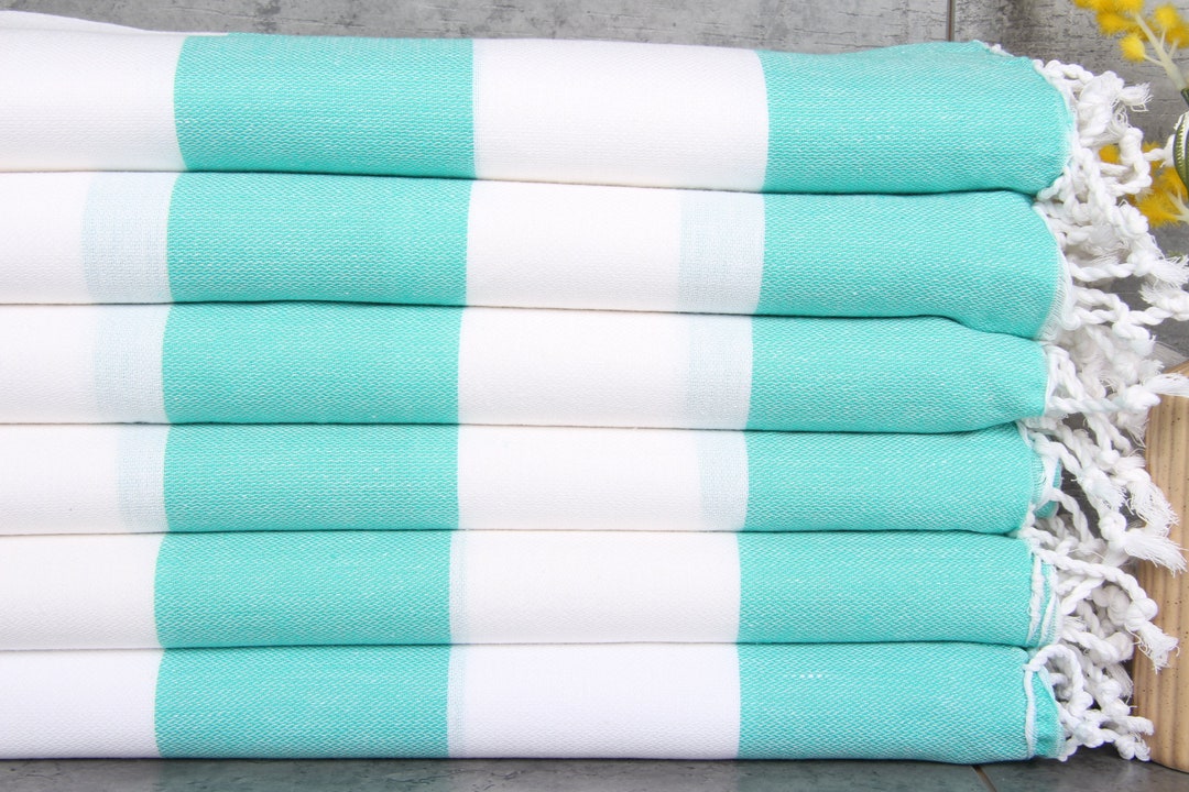 Telo da nubilato, telo mare ricamato, asciugamano Benetton verde