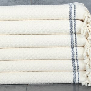 Monogrammed Hand Towel, Personalized Kitchen Towel, Turkish Hand Towel, Striped Hand Towel, 18x38 Inches Navy Cotton Hand Towel,