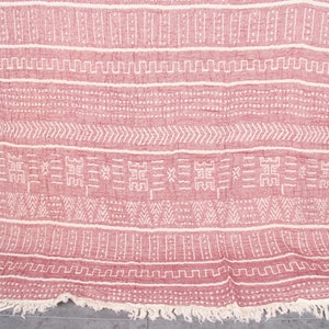 Personalized Gifts, Turkish Blanket, Red Bedspread, Ethnic Design Bedcover, 56x75 Inches Gift for Her, Warm Bedcover, Oversize Throw,