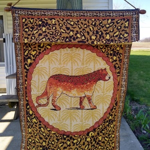 Vintage Leopard Tapestry Wall Decor Safari Cheetah Tiger Tiki 1980s Etsy