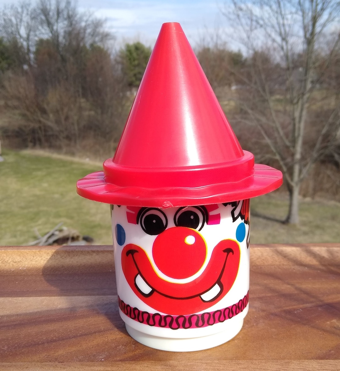 Vintage Kitsch Clown Face Deka Ware Cup W/lid Vintage 1980s Made is the ...