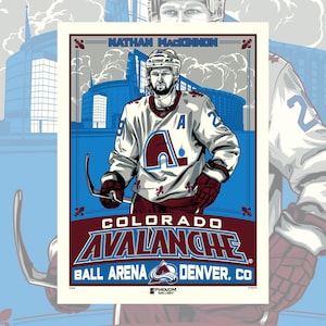 Officially Licensed Colorado Avalanche Reverse Retro Nathan MacKinnon Print