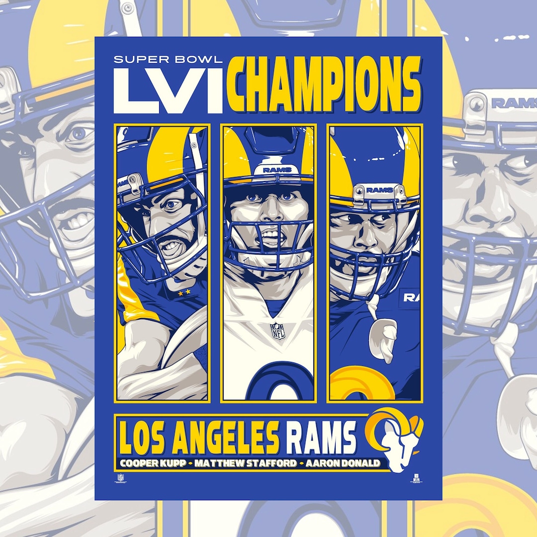The Rams Championship Roster Officially Licensed Los Angeles Rams Super Bowl LVI Champions Print - Etsy