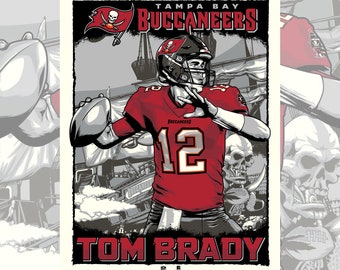 Offiziel lizensierter Tom Brady Print der Tampa Bay Buccaneers