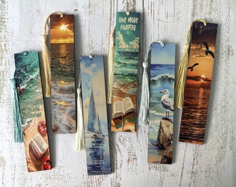 Bookmark Beach Coastal Seaside Summer Theme Bookmarks With Tassel Choice of Designs