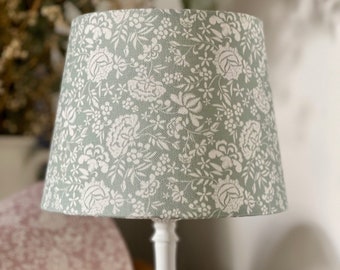 Pretty Meadow Green Floral Linen A Line Lampshade