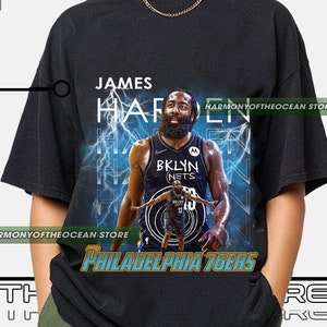 BLUE James Harden Nets Old School Logo Hooded Sweatshirt ADULT