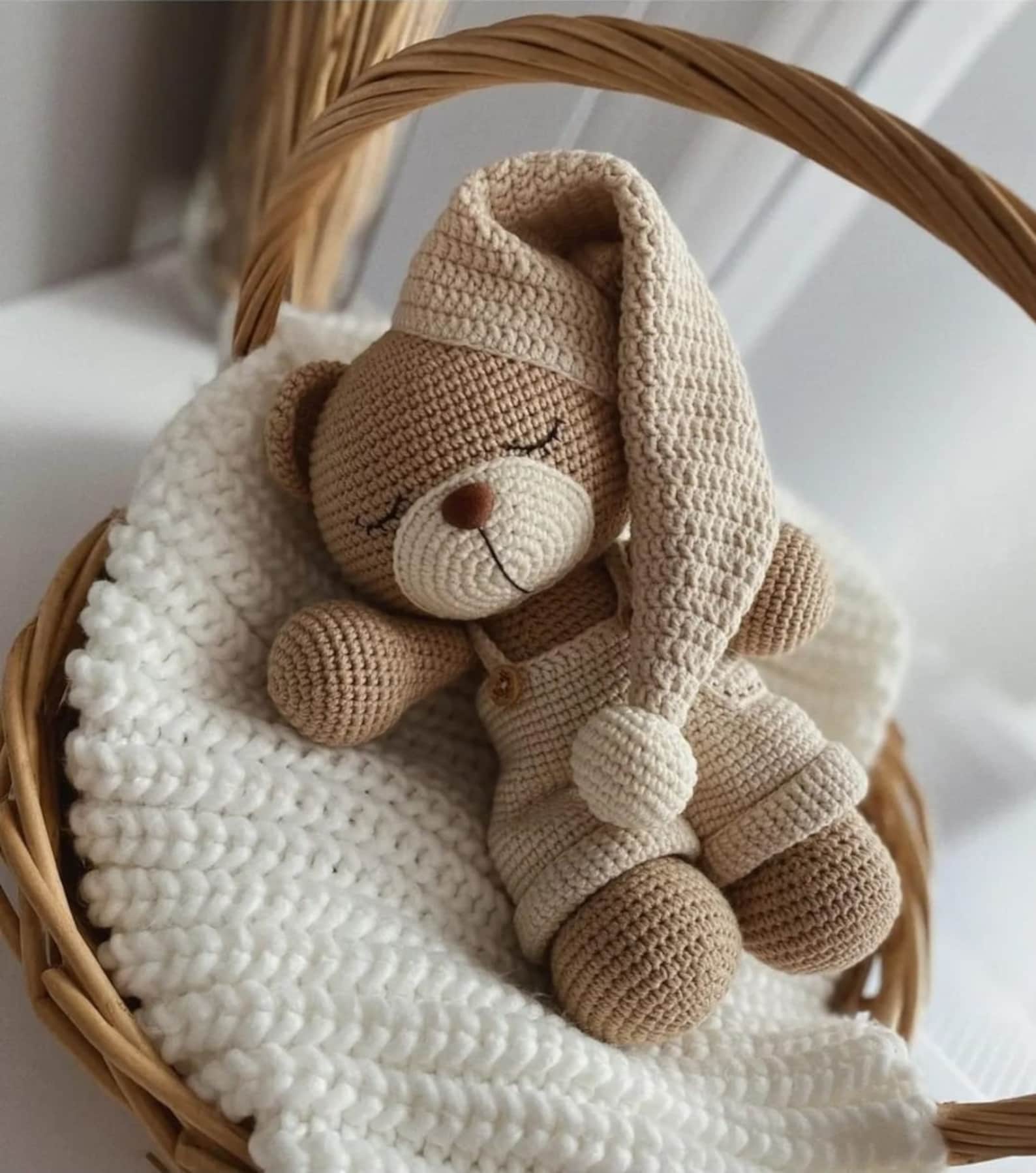 Crochet Amigrumi Dollamigurumi Toyssleepy Teddy Etsy