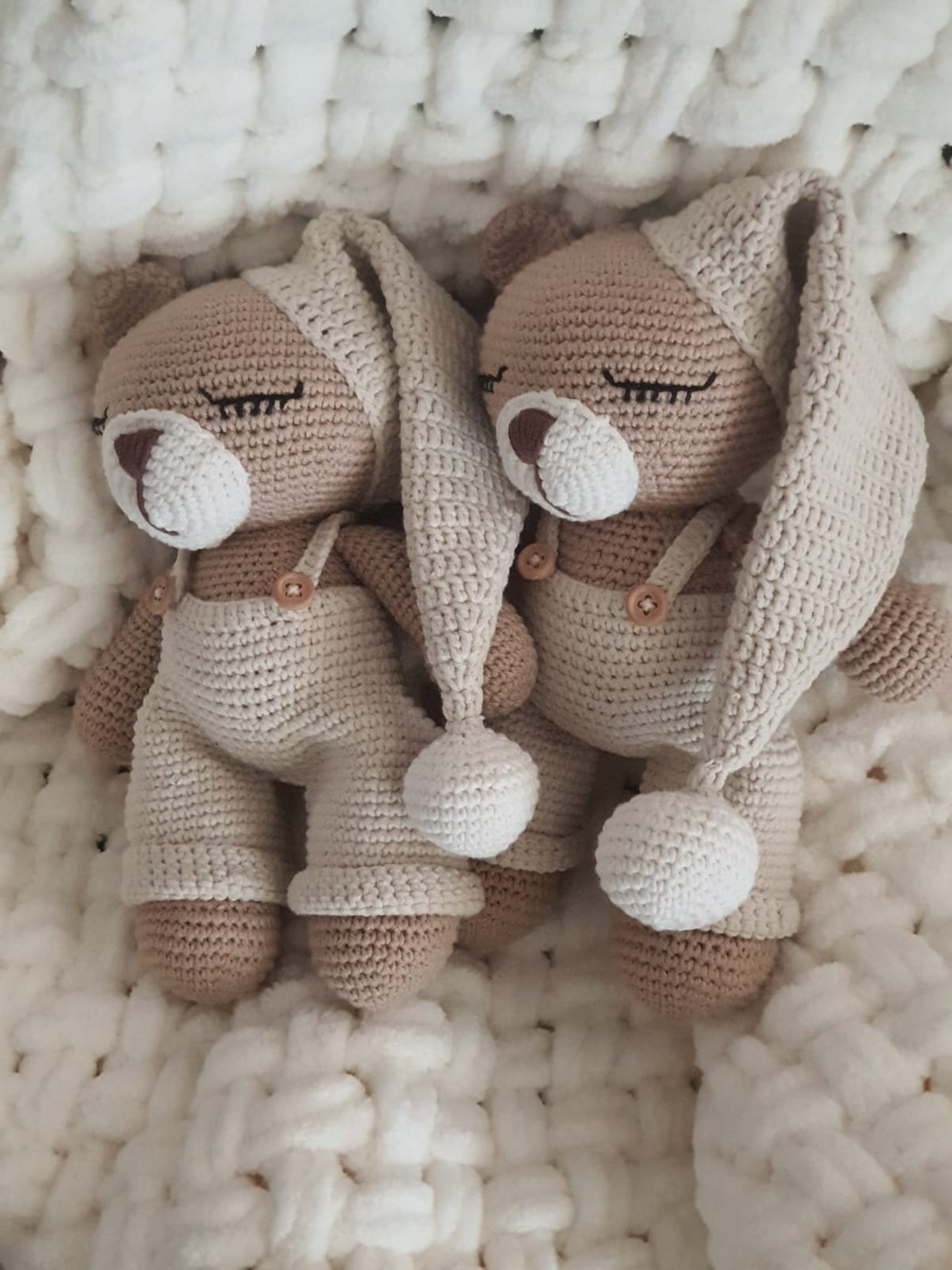 Crochet Amigrumi Dollamigurumi Toyssleepy Teddy Etsy
