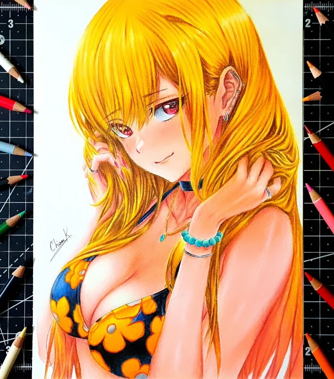 Anime Girl Colored Pencils Drawing Anime Poster Cartoon - Etsy Anime Girl Colored Pencils Drawing Anime Poster Cartoon - Etsy