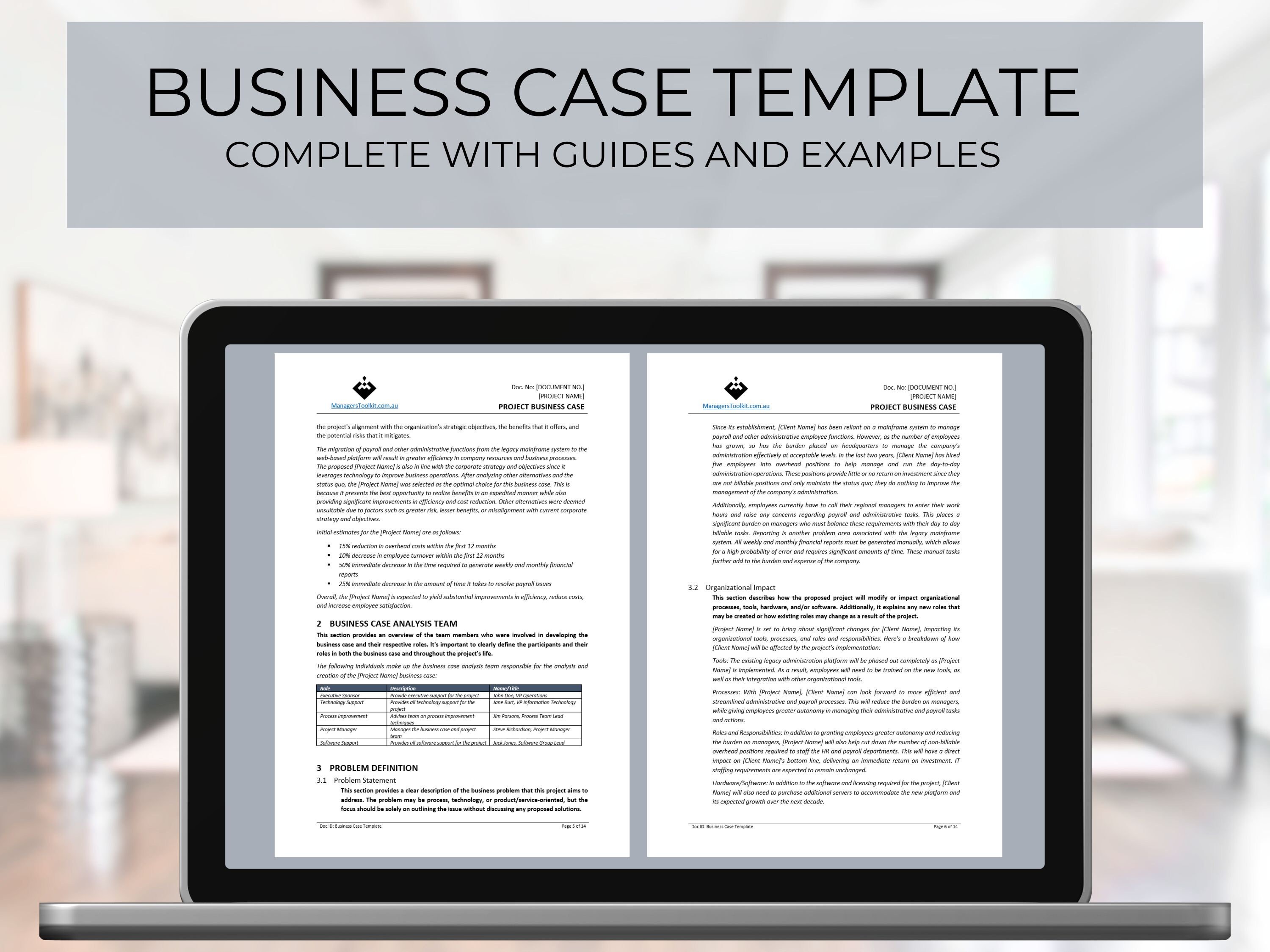 Business Case Report Template Fully Editable MS Word With Examples
