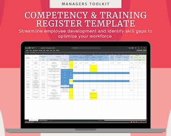 Registro de competencias y capacitación de los empleados / Optimización de las habilidades y el desarrollo de la fuerza laboral / Hojas de cálculo de Excel editables