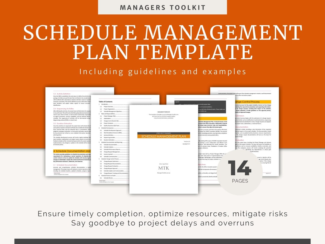 Schedule Management Plan Template Fully Editable MS Word With Examples