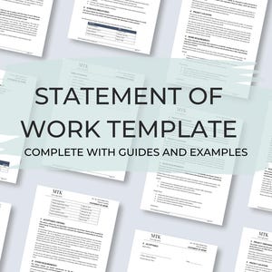 Statement of Work Template: Editable MS Word, Project Scope (Digital Download)