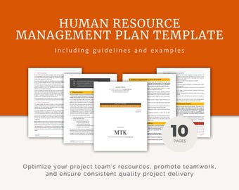 Plantilla de Plan de Gestión de Recursos Humanos: Editable en MS Word (Descarga digital)