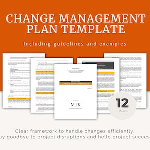 Change Management Plan Template | Fully Editable MS Word with Examples | PMP | Change Process | Change Control
