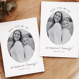Will You be My Bridesmaid Proposal Card, Photo Maid Of Honor Proposal Template, Printable, INSTANT DOWNLOAD
