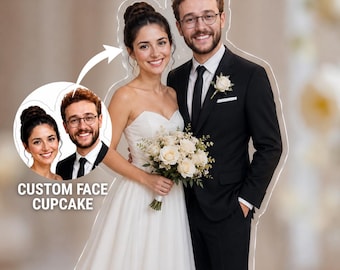 Wedding couple Personalized cupcake toppers, Personalized Bride and Groom Cupcake Toppers, Wedding Decor (Digital Download PDF)