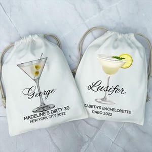 Martini hangover kit, Bachelorette Party Gifts, Margarita Gift Bags with Name, Fiesta Hangover Recovery Kit Bag, Mexico Birthday Party favor