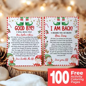 He vuelto, carta de elfo, Hola de elfo, Carta de llegada de elfo, de elfo, Carta de elfo de Navidad, para niños, de elfo, Editable digitalmente, He vuelto, elfo