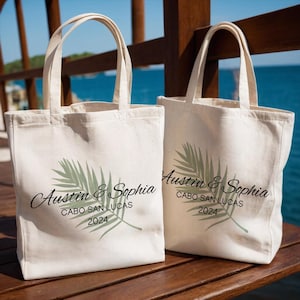 Cabas en feuille de palmier, sac de bienvenue pour mariage, Mexique, Cadeaux de mariage tropicaux, Cadeaux de mariage personnalisés, Cadeau de mariage Mexique