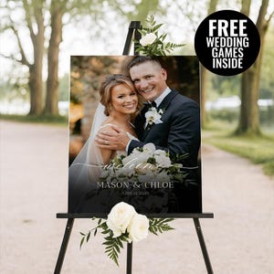 Rehearsal Dinner Sign With Picture, Rehearsal Dinner Welcome Sign with Photo, Editable The Night Before Wedding Rehearsal Sign
