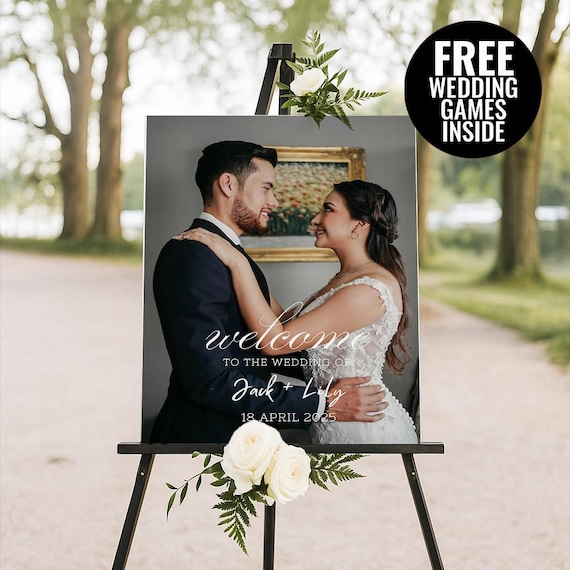 【受注製作品】Wedding Welcome Board Photo Wedding Welcome Sign Template, Welcome Wedding Board
