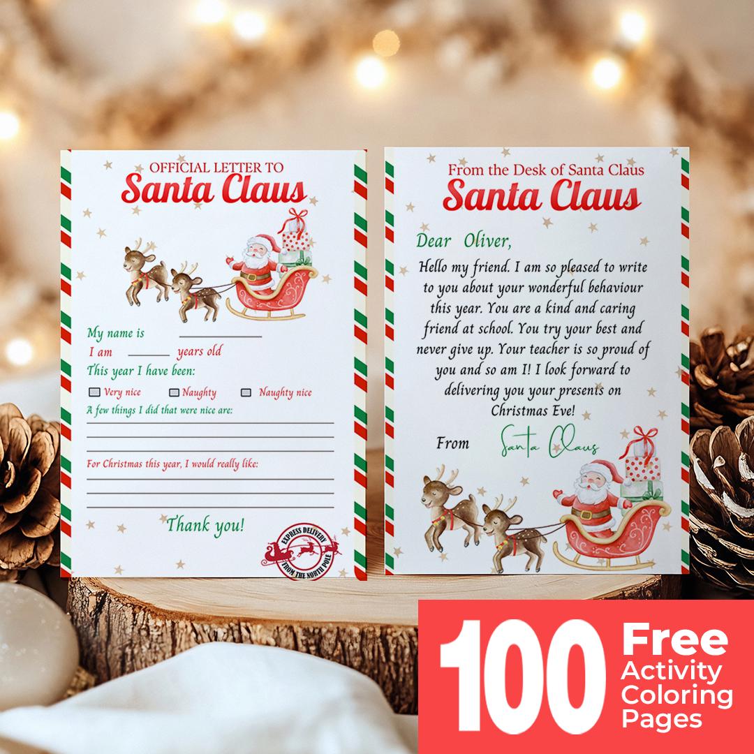 Editable Personalized Letter from Santa Claus From The Desk of Santa Christmas Eve North Pole Mail Instant Download Printable Template
