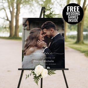 Rehearsal Dinner Sign With Picture, Rehearsal Dinner Welcome Sign with Photo, Editable The Night Before Wedding Rehearsal Sign