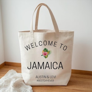 Bolsas de bienvenida para bodas tropicales, bolsas de bienvenida para invitados a bodas en la playa, bolsas de regalo personalizadas, bolsas de bienvenida para bodas en la playa