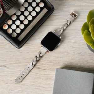 Slim Braided Watch Band | Womens Leather Watch Band | Apple Watch Band | Watch Accessories | Apple Watch Strap | Gift for Mom