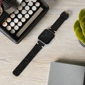 Personalized Tooled Leather Apple Watch Band: Ladies Cuff Strap