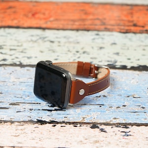 Engraved Leather Apple Watch Band: Western Cowhide Strap