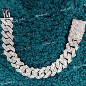 18 MM 8 Inches VVS Moissanite Diamond Cuban Bracelet, Hip Hop Miami Cuban Bracelet, VVS Diamond Cuban Bracelet, Moissanite Cuban Bracelet