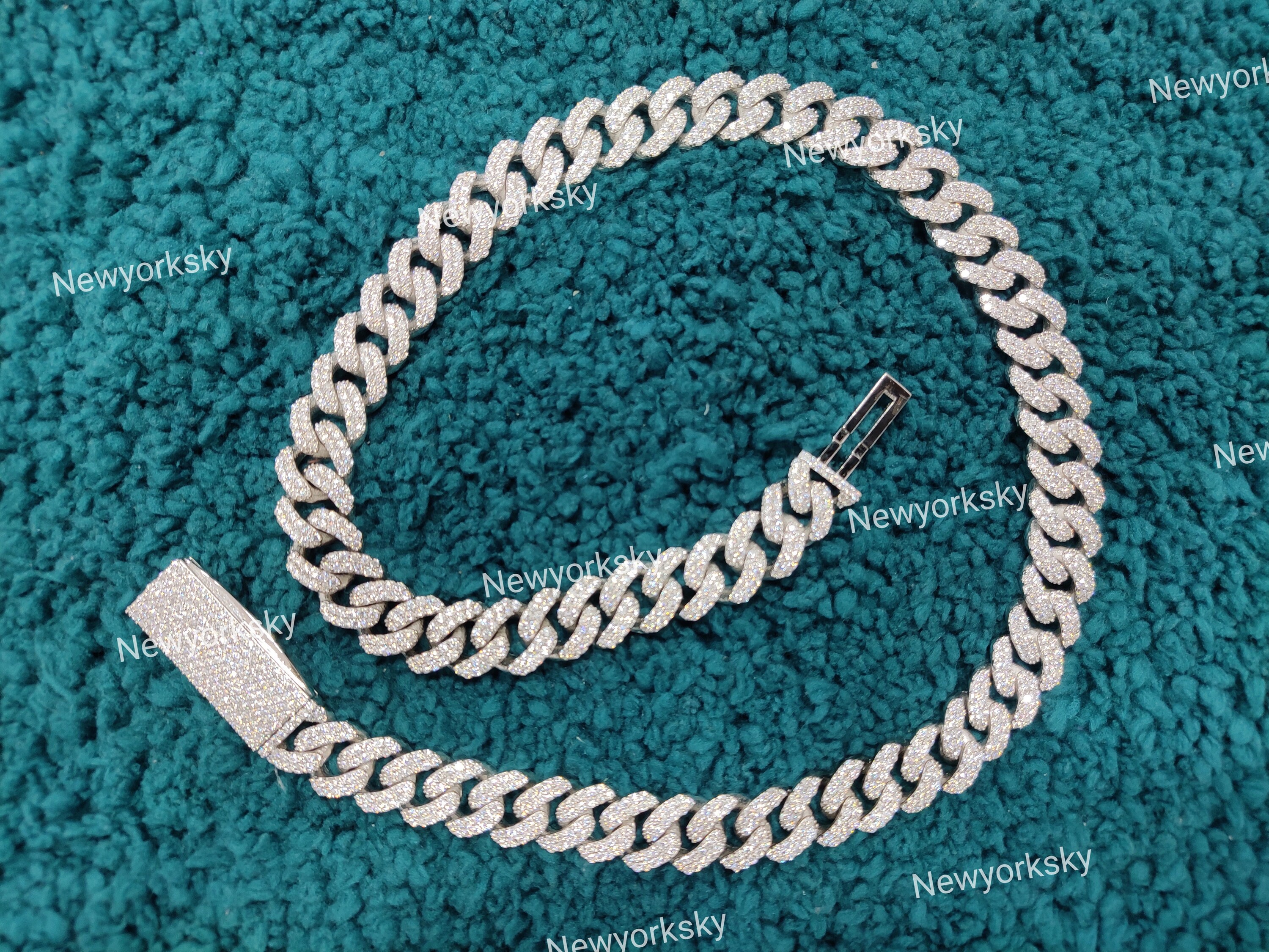 14 MM 20 Inches VVS Moissanite Diamond Cuban Chain, Hip Hop Miami Cuban