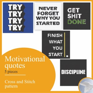Motivational Quotations Quotes Citates Phrases Help Self Emprovement Minimalist Simple Truth Cross Stitch Pattern Embroidery Instruction