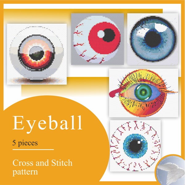 Eyeballs Anatomy Human Body Eyes Eyelids Balls Realistic Painting Drawing Cross Stitch Embroidery Instruction Pattern