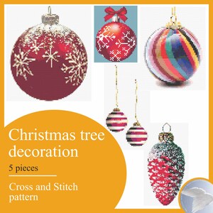 Decorazione per albero di Natale Schema punto croce Istruzioni per ricamo