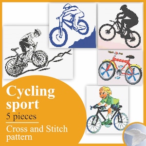 Surprise for cycling lovers   Cross Stitch Pattern Embroidery Instruction Canvas