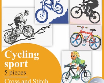 Surprise for cycling lovers   Cross Stitch Pattern Embroidery Instruction Canvas