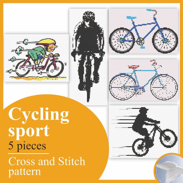 Surprise for cycling lovers   Cross Stitch Pattern Embroidery Instruction Canvas