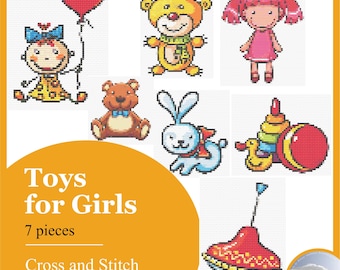 Embroidery of Various Toys for Girls Cross Stitch Pattern Instruction  Embroide 