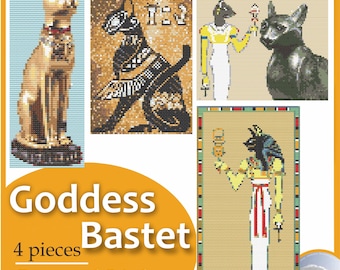 エジプトの女神バステト 3 クロスステッチ パターン デジタル